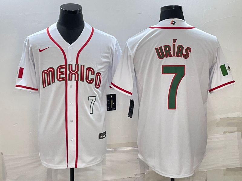Men 2023 World Cub Mexico #7 Urias White Nike MLB Jersey5->more jerseys->MLB Jersey